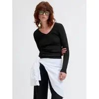 JJXX Freya Straight Fit Langarm-t-shirt Mit V-ausschnitt