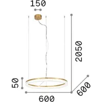 Ideal Lux LED-Hängelampe Crown Ø 60 cm, weiß, Metall