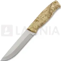 Brisa Trooper 115 Messer, scandi, stabilized curly birch, bushcaft sheath