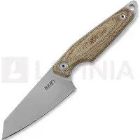 MKM Knives MKM Makro 2 Sheepfoot Stonewashed, Natural Canvas Micarta feststehendes Messer, Jesper Voxnaes Design