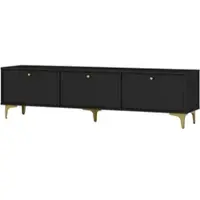 Masseno TV-Schrank TORINO 180 cm Fernsehschrank mit 3 Türen TV-Lowboard für Wohnzimmer Modern 180x40,8x48,5 cm Graphitfarben / Graphitfarben