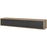 Masseno TV-Schrank LIVIA 180 cm Fernsehschrank mit 3 Türen TV-Lowboard für Wohnzimmer Modern 180x36x32 cm Eichefarben / Anthrazit
