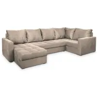 Masseno Ecksofa LORIVO R-S mit Schlaffunktion U-Form, Sofa mit Bettkasten, Wohnzimmersofa, Couch, Soffa, Bettsofa, Couchgarnitur- Beige, PAROS 02
