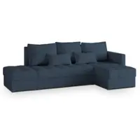 Masseno Ecksofa LUMARI R-S mit Schlaffunktion L-Form, Sofa mit Bettkasten, Wohnzimmersofa, Couch, Soffa, Bettsofa, Couchgarnitur- Blau, NEVE 77