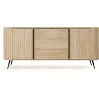 Masseno SIDEBOARD CARA 196x40,2x81,8 cm mit 3 Schubladen und 2 Türen Eichefarben