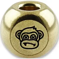 Audacious Concept Wise Monkeys Bead - Brass - Hand Polished