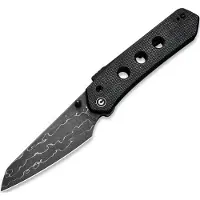 CIVIVI Vision FG Damascus, Black Canvas Micarta