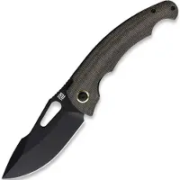 Artisan Cutlery Xcellerator Taschenmesser, Black PVD, OD Green Micarta