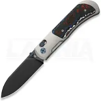 Kizer Cutlery Tycho M390 Drop Point Taschenmesser, Gray Ti & Fat Carbon, Black DLC