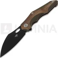 Bestech Nogard - Blackwash - Natural Canvas Micarta Taschenmesser, bronzed