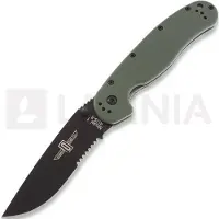 Ontario RAT-1 Taschenmesser, grün/schwarz, Wellenschliff