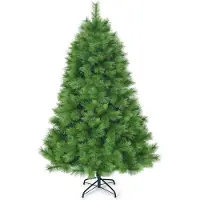 Costway 180cm Künstlicher Weihnachtsbaum, Tannenbaum mit Metallständer, Kunstbaum Weihnachten Klappsystem, Christbaum PVC Nadeln, Grün