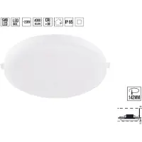Emithor LED Einbauleuchte AGILO 20W/4000K,IP65, Aluminium weiss Ø170, B: 37