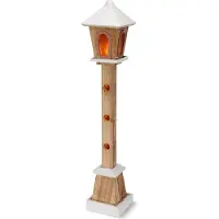 Spetebo Laterne aus Holz mit 23 LED beleuchtet - ca. 14x14x75 cm - Batterie / Timer