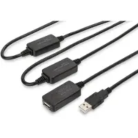 Digitus Aktives USB 2.0 Verlängerungskabel, 25 m, 25 m, USB A, USB A, USB 2.0, Stecker/Buchse, Schwarz