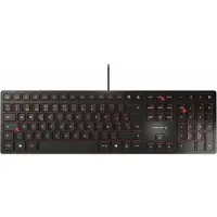 Cherry KC 6000 SLIM, Volle Größe (100%), Kabelgebunden, USB, Scherenschalter, QWERTY, Schwarz