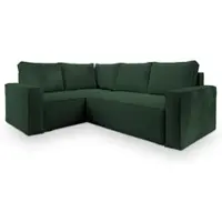 Masseno Ecksofa ESTANO L-S mit Schlaffunktion L-Form, Sofa mit Bettkasten, Wohnzimmersofa, Couch, Soffa, Bettsofa, Couchgarnitur- Grün, POSO 14