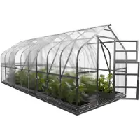 BAUMERA Gewächshaus KLASIKA STANDART 15 (2,5 x 6 m) mit fundament, 6 mm Polycarbonat und dachluken mit automatischen Öffnern.