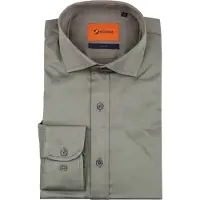 Suitable Satin Hemd Grau