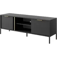 3Xeliving Kompakter TV-Schrank für Wohnzimmer, Anthrazit, 153 x 39, 5 x 53, 4 cm