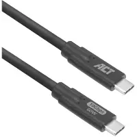 ACT USB 3.0 10 Gbps 60 W USB-Kabel Typ C, 3 Meter, 3 m, USB C, USB C, USB 3.2 Gen 2 (3.1 Gen 2), 10 Gbit/s, Schwarz
