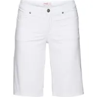 Sheego Bermudas , Damen, Gr. 52, Normalgrößen, weiß, 97% Baumwolle, 3% Elasthan, unifarben, Hosen Bermudas