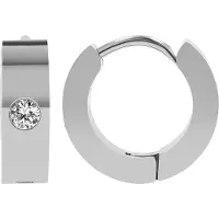 Adelia´s Paar Creolen "Ohrringe – Creole aus Edelstahl mit Strass Steinchen" Ideal zum Verschenken – schlicht und stilvoll