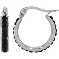 Adelia´s Paar Creolen "Ohrringe – Creole aus Edelstahl mit Strass Steinchen" Ideal zum Verschenken – schlicht und stilvoll
