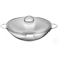 Schulte Ufer Schulte-Ufer WAVE 66525-32 Wokpfanne, 32 cm max. Durchmesser, Edelstahl, Induktionsherd-geeignet, inkl. Deckel