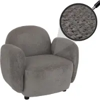 Mendler Sessel HWC-P33, Lounge-/Relax-/Cocktailsessel Polstersessel, Stoff/Textil Chenille (330 g/m²) hellgrau