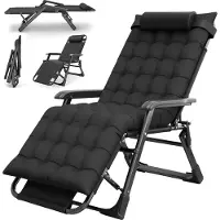 StarTech.com Zero Gravity Campingstuhl - Verstellbare Relaxliege - Faltbarer Sonnenliegestuhl - Abnehmbares Kissen - Mit Armlehnen - Für Innen Und Außen - Schwarz