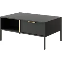 3Xeliving Couchtisch mit Schubladen für Wohnzimmer, Anthrazit, 97 x 60 x 44, 4 cm