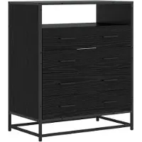 Syfax Schubladenschrank 4-Schublade Schwarz Eichen-Optik