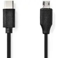 Nedis CCGL60750BK10 USB-Kabel USB 2.0 USB-C auf USB Micro-B Stecker 1 m Schwarz