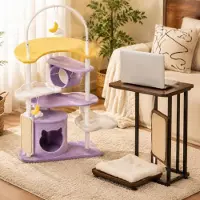 Northio Katzenmöbel-Set (2-teilig) – 4-in-1-Kratzbaum-Beistelltisch & 158 cm hoher „Moon Cat“-Kratzbaum