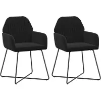 vidaXL Esszimmerstühle 2 stk. Samt Schwarz 55 x 50 x 84 cm