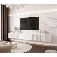 Idohome -Hängendes TV-Lowboard Kombination ANGEL 300 cm mit LED-Beleuchtung, modernes Design, viel Stauraum und elegante Wandmontage