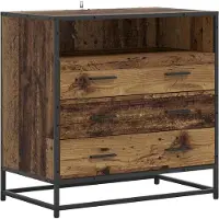 Syfax Schubladenschrank 3-Schublade Altholz 70 x 41 x 70 cm