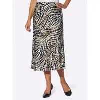 Lady Schlupfrock , Damen, Gr. 24, beige (elfenbein, schwarz, bedruckt), 100% Viskose, bedruckt, gemustert, mehrfarbig, wadenlang, Röcke Schlupfrock