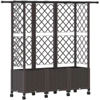 vidaXL Hochbeet mit Rankgitter und Dach Braun 163,5 x 40 x 142 cm PP