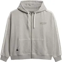 Superdry für Damen. W2012425A Athletic Essentials Entspanntes Sweatshirt mit Reißverschluss grau (XL), Lässig, Baumwolle
