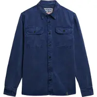 Superdry für Herren. M4011068A Merchant Military Überhemd marineblau (M), Lässig, Langarm, Lyocell