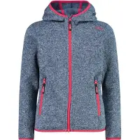 CMP - Girl's Jacket Fix Hood Jacquard Knitted 3H19825 - Fleecejacke Gr 128 grau