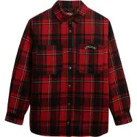 Superdry für Damen. W4010496A Kariertes gefüttertes Hemd rot (S), Lässig, Polyester, Langarm