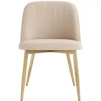 OKWISH 2er-Set Esszimmerstuhl Polsterstuhl mit Rückenlehne moderner Stil bequem und atmungsaktiv Geeignet für Esszimmer oder Wohnzimmer Beige