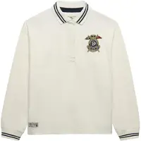 Superdry für Damen. W6012211A Crest Rugby Poloshirt weiß (M), Lässig, Baumwolle, Langarm