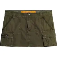 Superdry für Damen. W7210305A Rock Utility Fallschirm grün (XS), Lässig, Baumwolle