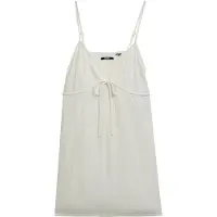 Superdry für Damen. W8011958A Mino Textura Kleid off-white off-white (XS), Weiß, Lässig, Baumwolle, Ärmellos / Hosenträger