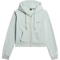 Superdry für Damen. W2012286A Essential Logo Cropped Kapuzenpullover mit Reißverschluss, hellblau (S), Lässig, Baumwolle