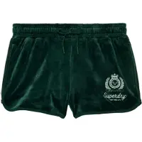Superdry für Damen. W7110501A Shorts Country Club Velour grün (L), Lässig, Polyester